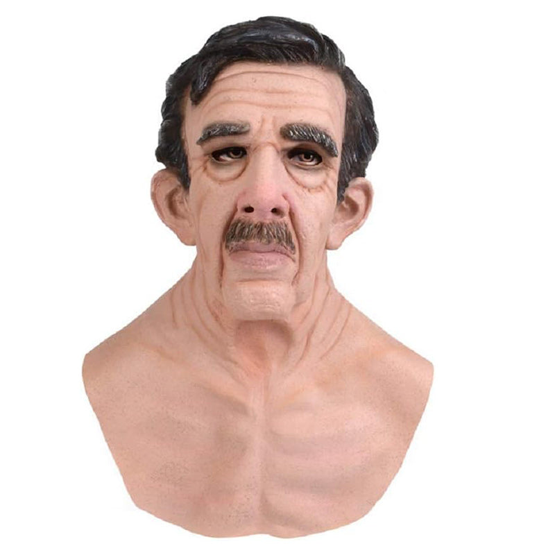 Natural Latex Bearded Costume Mask for Adults, Fits Heads up to 62 cm