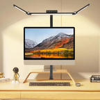 24W Triple-Head LED Desk Lamp with Clamp, Auto Dimming, 31.5-Inch Length, view 2