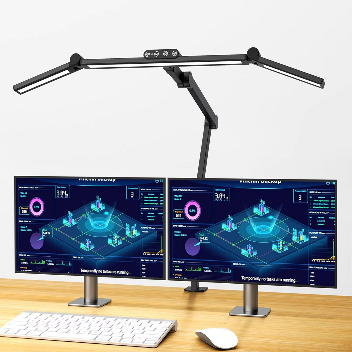 24W Triple-Head LED Desk Lamp with Clamp, Auto Dimming, 31.5-Inch Length, view 6