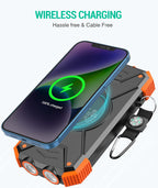 Solar Power Bank with Carabiner, IPX4 Splash Protection