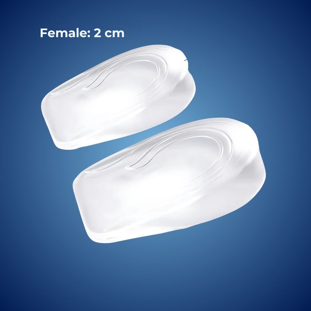 Silicone Gel Heel Lifts, Adjustable Height Inserts for Footwear