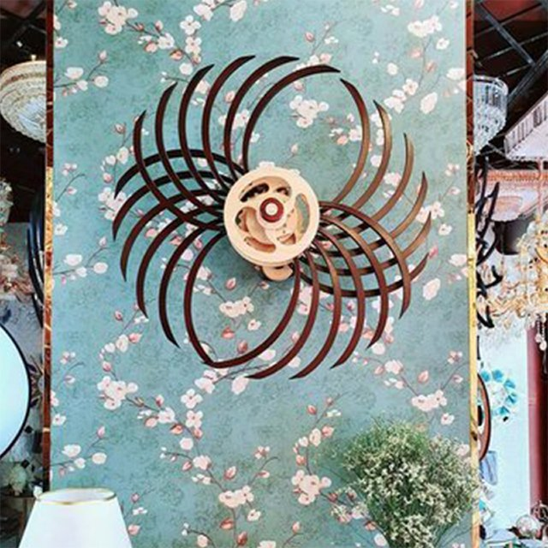 Handmade Wooden Kinetic Sculpture, Spring-Wound Moving Wall Art