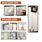 Punch-Free Automatic Door Closer with 3M Adhesive, ABS and Stainless Steel Rope