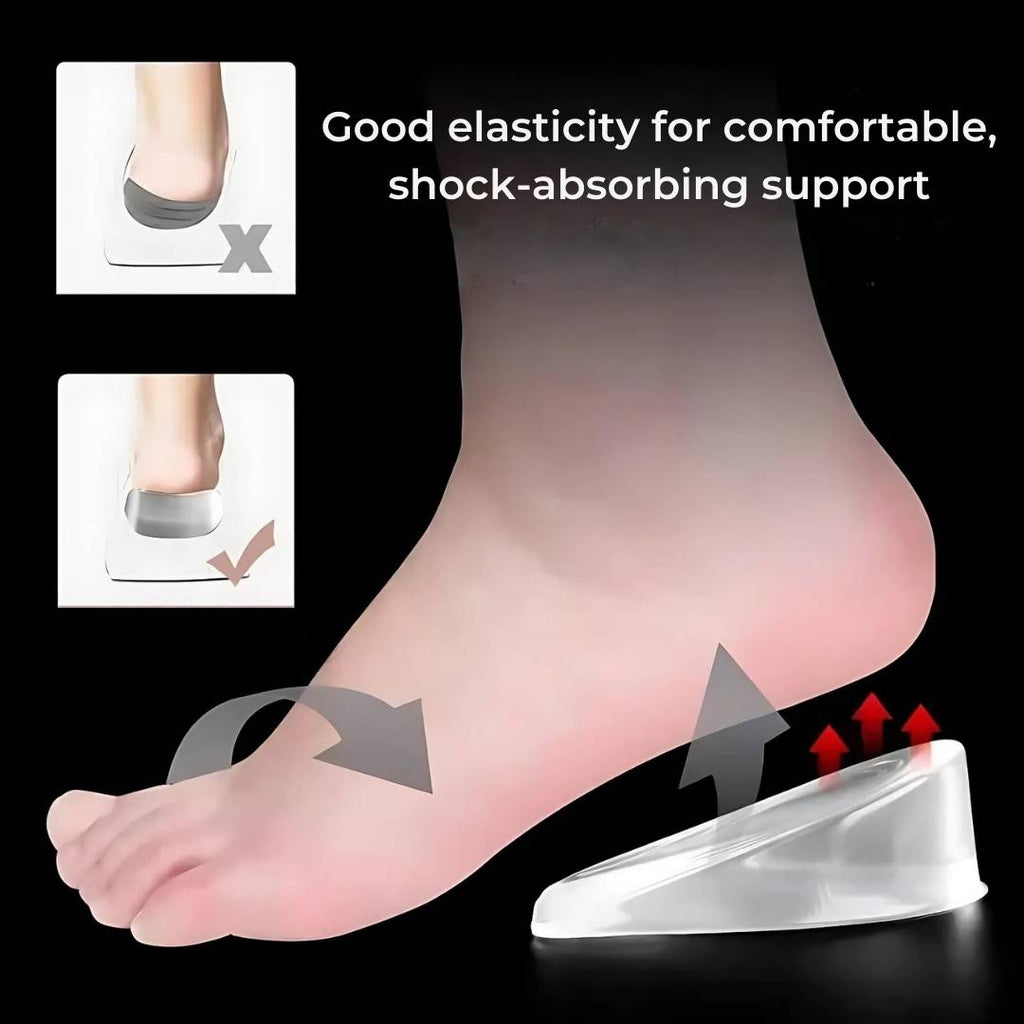 Silicone Gel Heel Lifts, Adjustable Height Inserts for Footwear