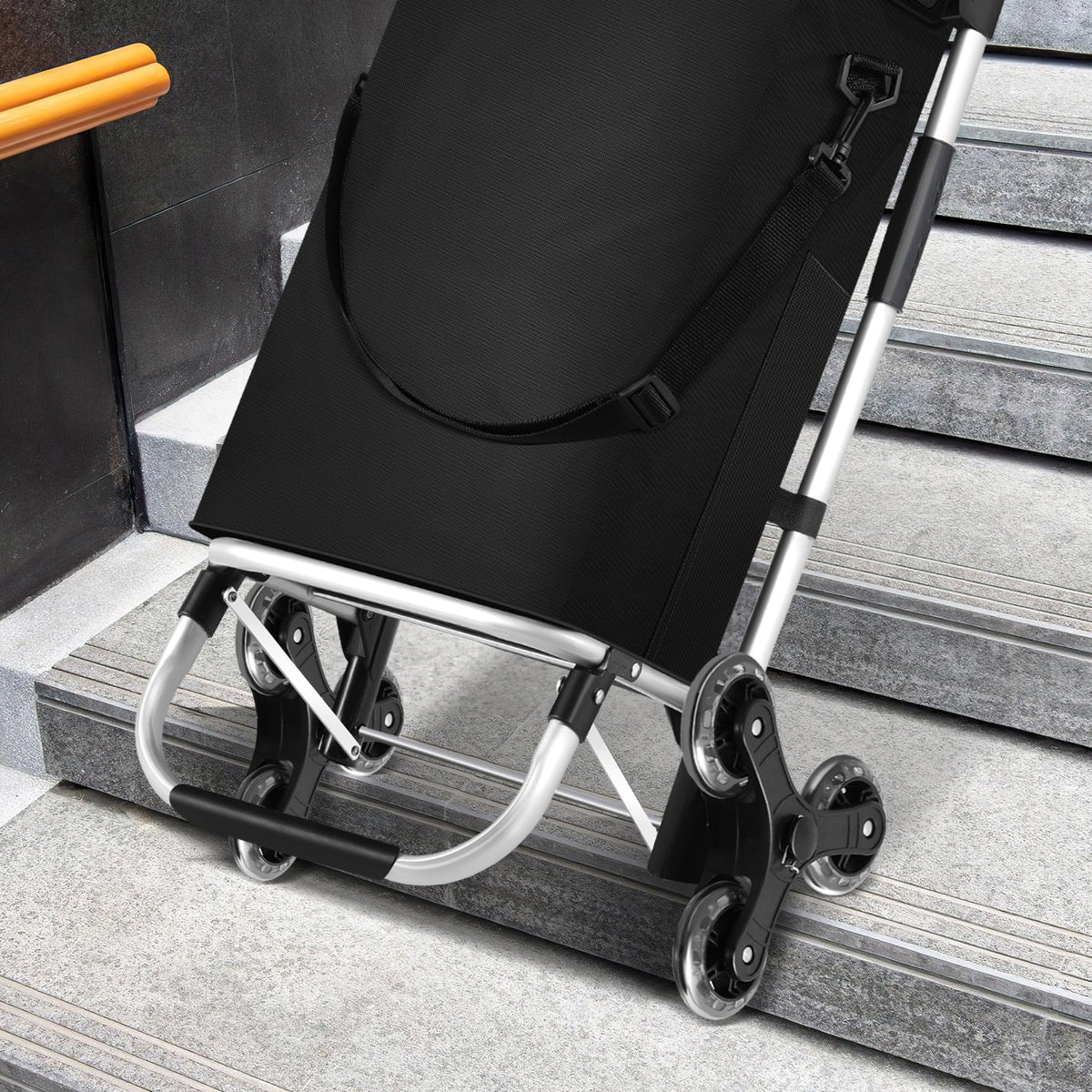 Foldable Shopping Trolley, 40 L, 1680D Oxford Fabric and Aluminum