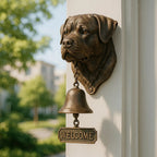 German Shepherd Bronze-Finish Wall Bell, 27 x 13 cm