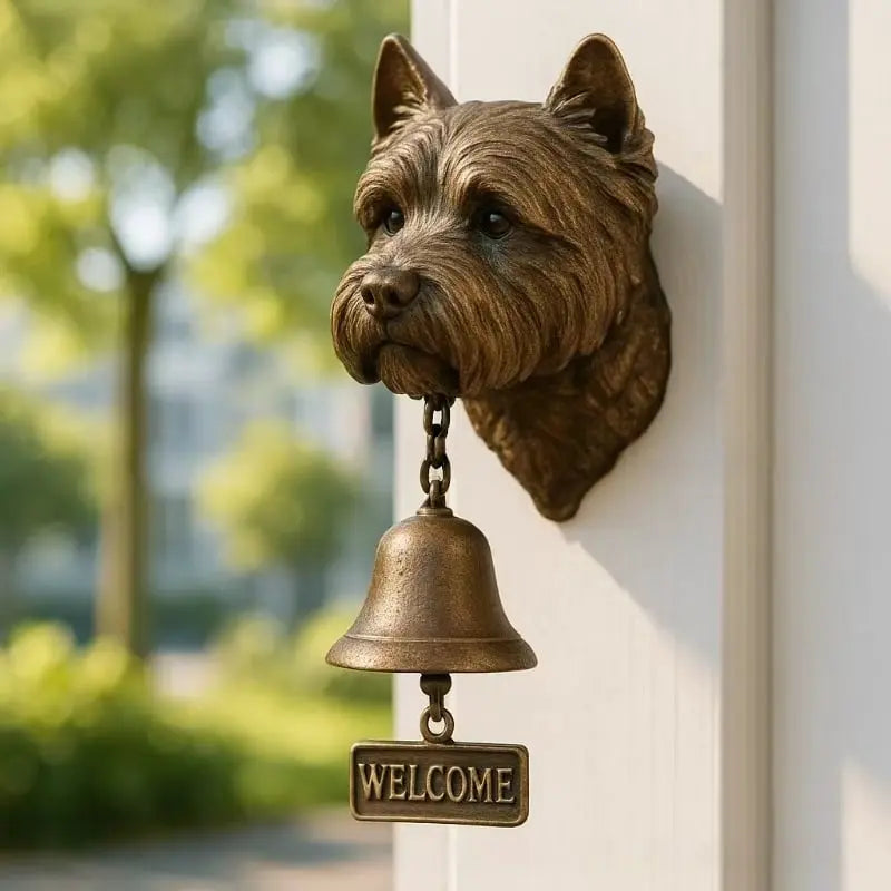 German Shepherd Bronze-Finish Wall Bell, 27 x 13 cm