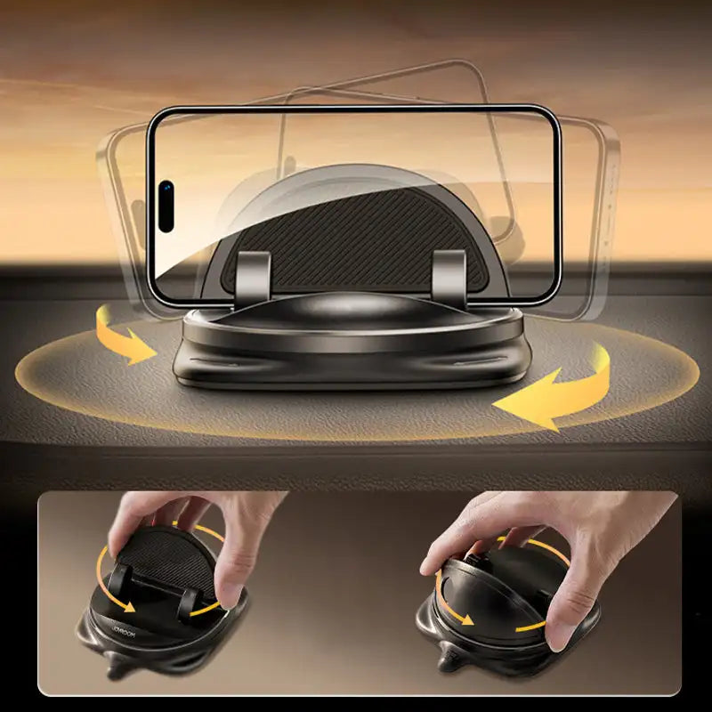 360° Rotating Car Phone Holder with Clamp for Dashboard or Air Vent, view 3