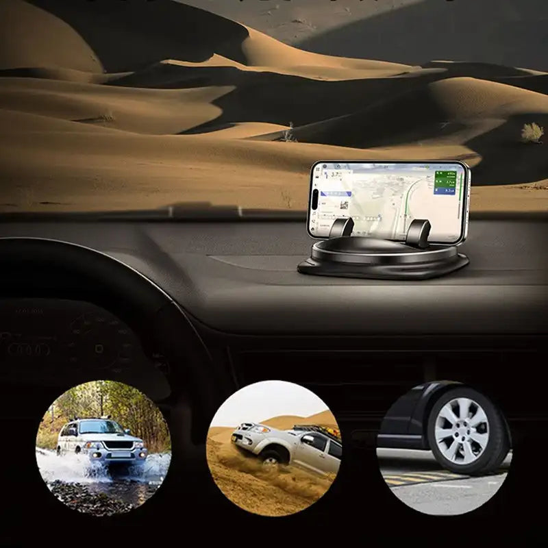360° Rotating Car Phone Holder with Clamp for Dashboard or Air Vent, view 4