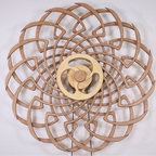 Handmade Wooden Kinetic Sculpture, Spring-Wound Moving Wall Art