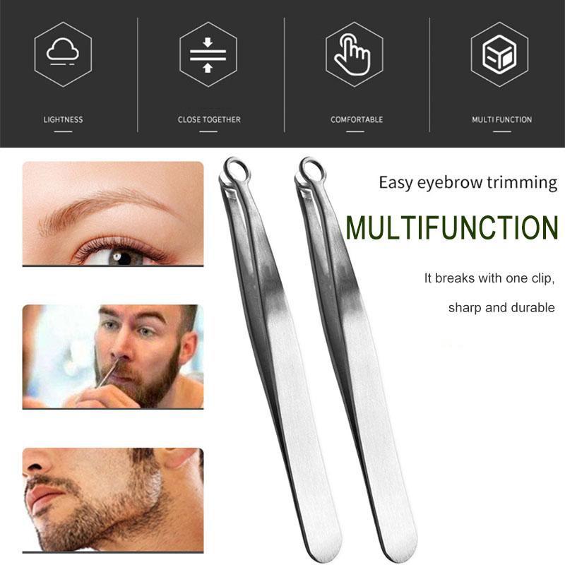 Manual Stainless Steel Nose Hair Trimmer Tweezers, 9.4 cm