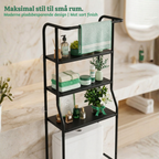 Freestanding 3-Tier Over-the-Toilet Bathroom Storage Shelf with Towel Bar