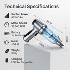Cordless Car Vacuum Cleaner and Blower with USB-C Charging