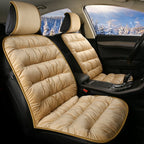 Quilted Short Plush Car Seat Cushion Pad with Headrest Cover, 19.1 x 40.6 in