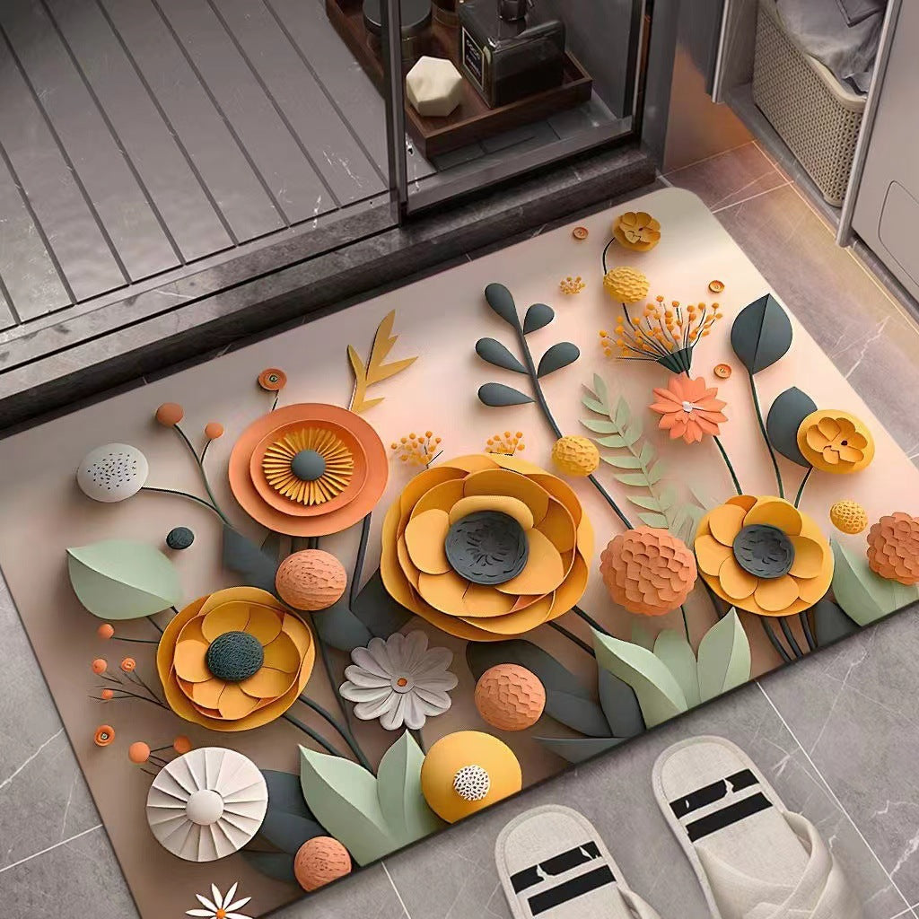 3D Textured Floral Mat | Thrascher