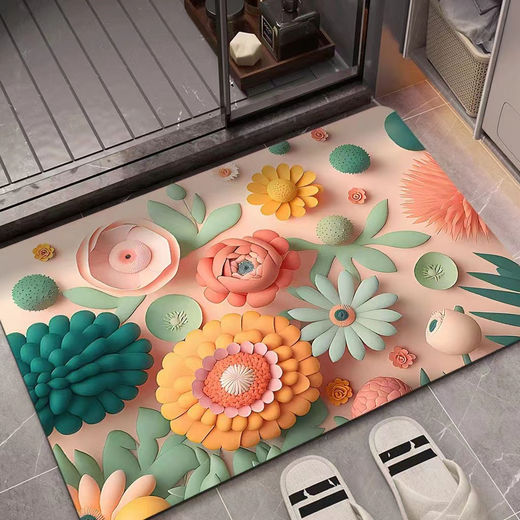 3D Textured Floral Mat | Thrascher