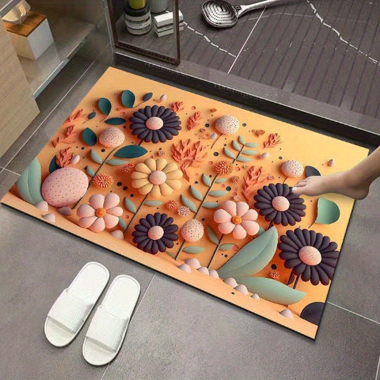 3D Textured Floral Mat | Thrascher