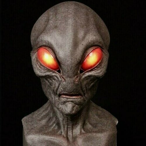 Realistic Alien Mask, Latex and Silicone, 53–61 cm for Halloween and Cosplay