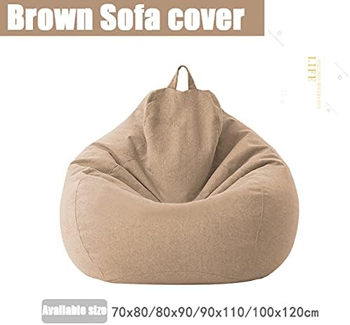 Bean Bag Chair Cover, Linen and Polyester, 31.5 x 35.4 in