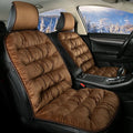 Quilted Short Plush Car Seat Cushion Pad with Headrest Cover, 19.1 x 40.6 in