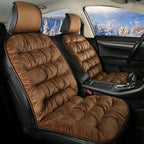 Quilted Short Plush Car Seat Cushion Pad with Headrest Cover, 19.1 x 40.6 in