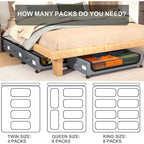 48L Wheeled Underbed Storage Organizer, Polyethylene and Metal Frame, view 4