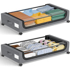 48L Wheeled Underbed Storage Organizer, Polyethylene and Metal Frame, view 6