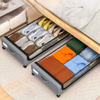 48L Wheeled Underbed Storage Organizer, Polyethylene and Metal Frame