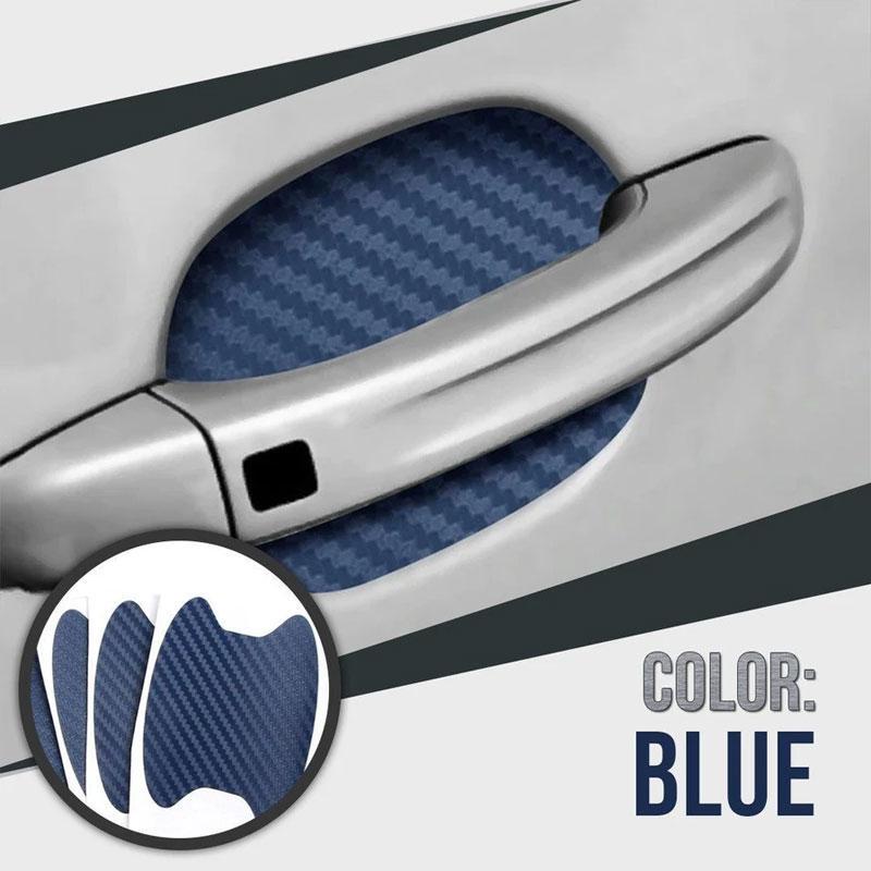 Carbon Fiber Car Door Handle Cup Protectors, 8.5 x 6.8 cm