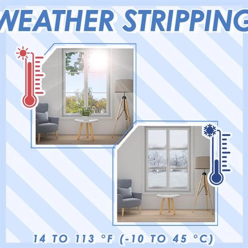 Self-Adhesive Weather Seal Strip, 2M PU Foam for Doors and Windows