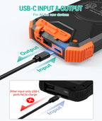 Solar Power Bank with Carabiner, IPX4 Splash Protection