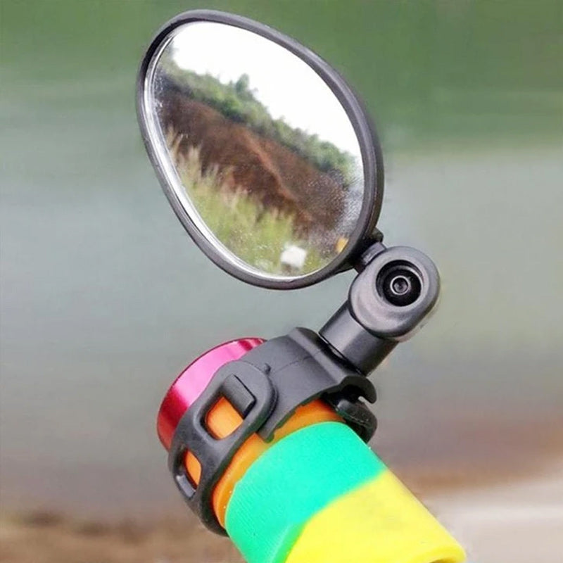 360° Rotatable Bicycle Rearview Mirror, Round or Oval, Handlebar Mount