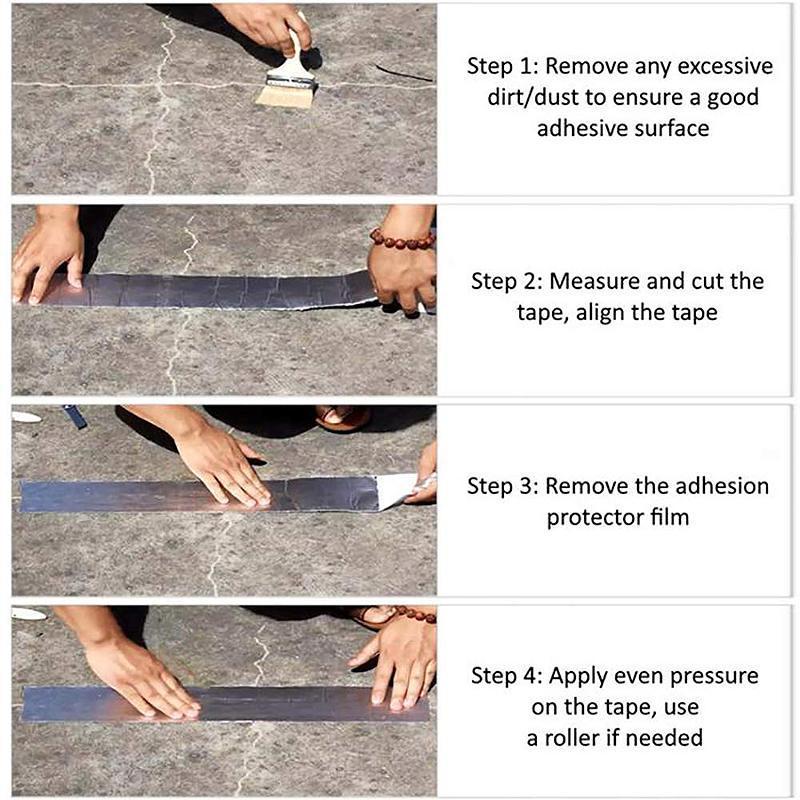 Aluminum Foil Butyl Rubber Waterproof Sealing Tape, 5 m