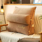 Wedge Back Support Pillow with Adjustable Neck Roll and Side Pockets
