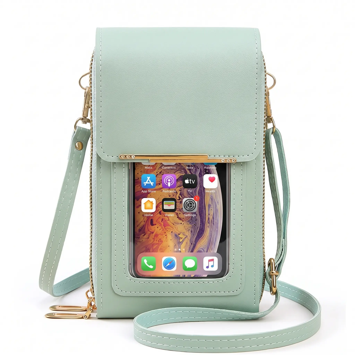 RFID-Blocking Crossbody Phone Wallet Bag for Phones Up to 6.7 in