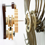 Handmade Wooden Kinetic Sculpture, Spring-Wound Moving Wall Art