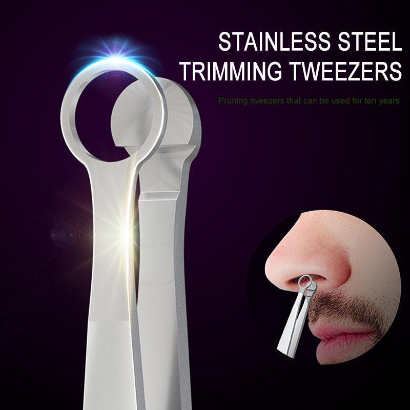 Manual Stainless Steel Nose Hair Trimmer Tweezers, 9.4 cm