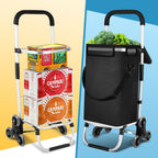 Foldable Shopping Trolley, 40 L, 1680D Oxford Fabric and Aluminum