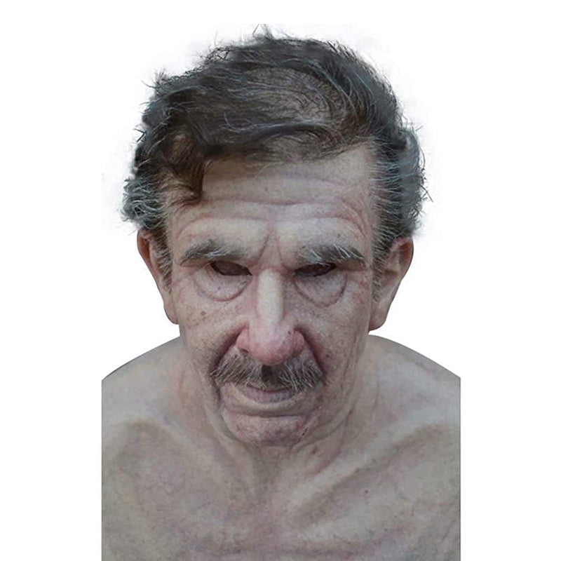 Natural Latex Bearded Costume Mask for Adults, Fits Heads up to 62 cm