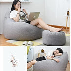 Bean Bag Chair Cover, Linen and Polyester, 31.5 x 35.4 in