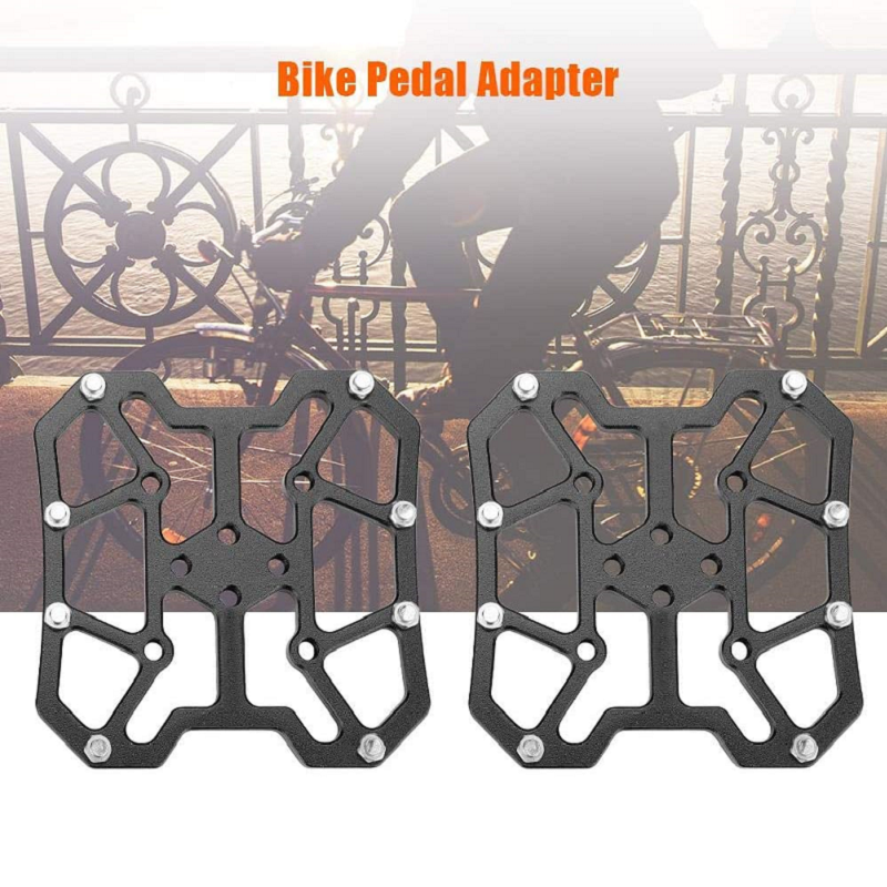 Aluminum Alloy Clipless Pedal Adapters Without Clips, 90 × 90mm, Pair