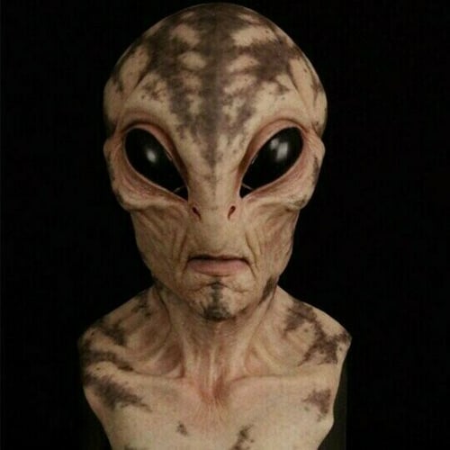 Realistic Alien Mask, Latex and Silicone, 53–61 cm for Halloween and Cosplay
