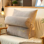 Wedge Back Support Pillow with Adjustable Neck Roll and Side Pockets