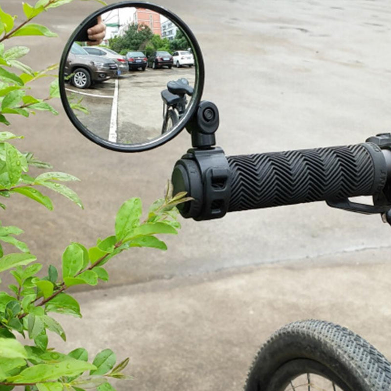 360° Rotatable Bicycle Rearview Mirror, Round or Oval, Handlebar Mount