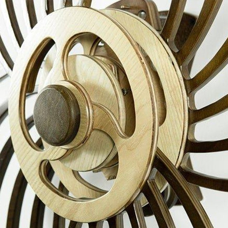 Handmade Wooden Kinetic Sculpture, Spring-Wound Moving Wall Art