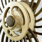 Handmade Wooden Kinetic Sculpture, Spring-Wound Moving Wall Art