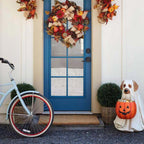 Pumpkin Puppy Resin Garden Decor, Hand-Painted, 18 × 17 × 25 cm