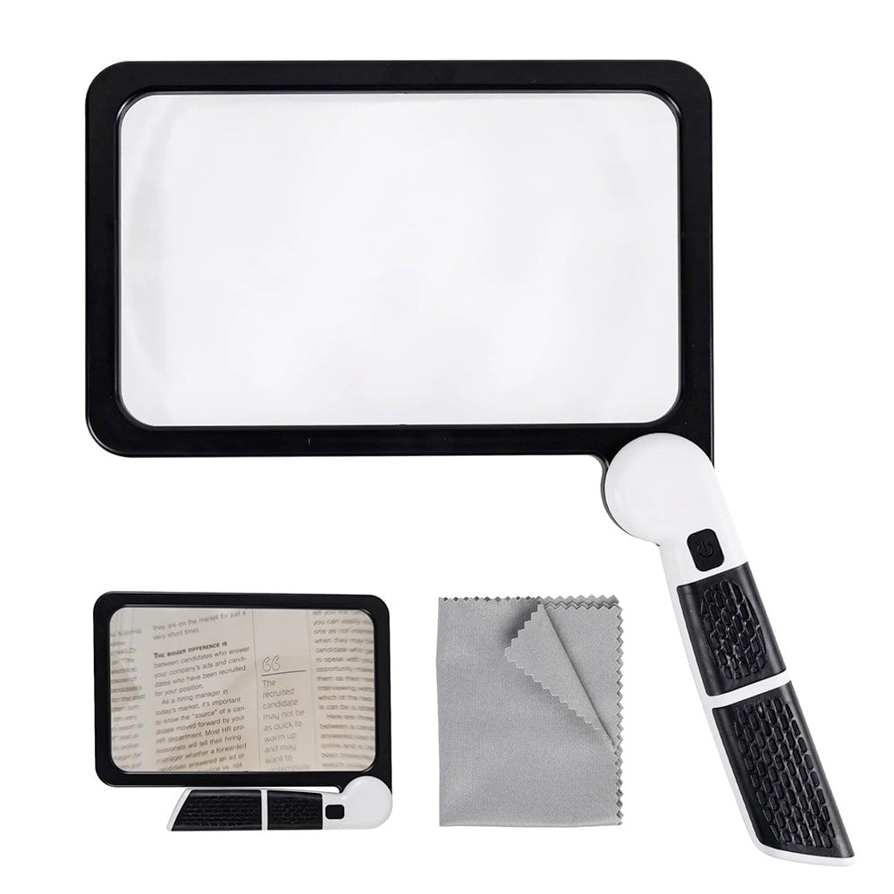 5× Magnifying Glass with 48 Dimmable LEDs, Foldable Handle, view 3