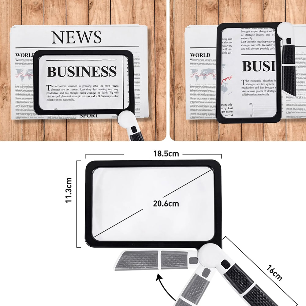 5× Magnifying Glass with 48 Dimmable LEDs, Foldable Handle, view 4
