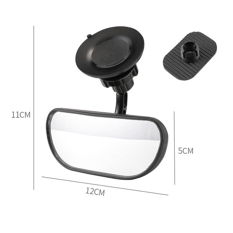Interior Wide-Angle Rearview Mirror for Cars with Adjustable Suction Cup